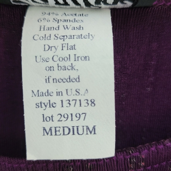 Vintage Purple Beaded Two Piece Set M Slinky Tank Midi Skirt Holiday Evening - Picture 9 of 9